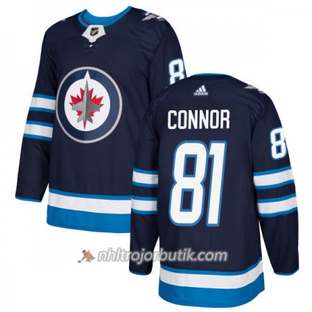 Män Ishockey Winnipeg Jets Tröja Kyle Connor 81 Adidas 2017-2018 Marinblå Authentic